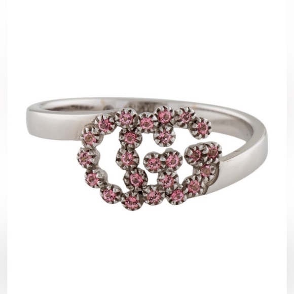 Authentic Gucci GG 18K and Pink Topaz Ring - Picture 1 of 8